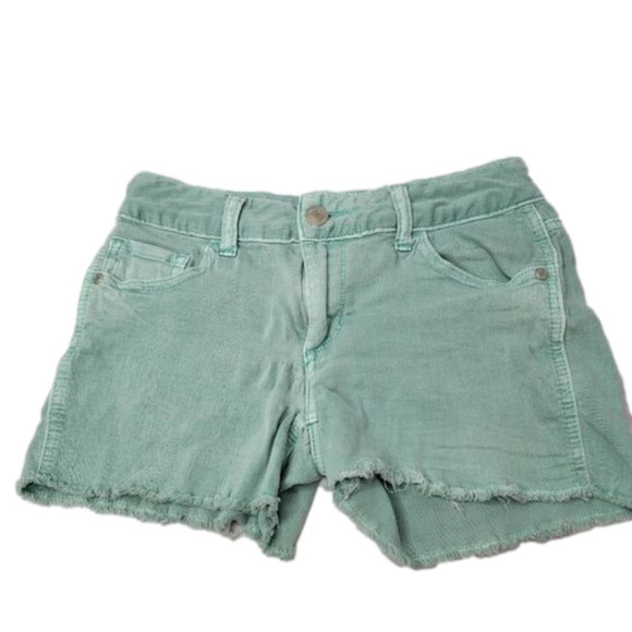 Maurice’s Teal Raw Hem Denim Shorts Size 1/2 - Picture 1 of 9
